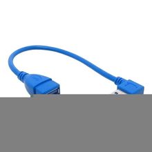 Cabo Extensão Usb 3.0 Macho Femea Em L 90° 24cm Azul Tv