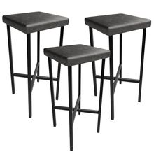 Kit 03 Banquetas Alta Bar Cozinha Sala De Jantar Preto Stella L02 Couríssimo Preto - Lyam Decor