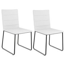 Kit 02 Cadeiras Decorativa Estofada Para Sala De Jantar Preto Maya L02 Facto Branco - Lyam Decor