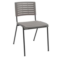 Cadeira Empilhável Fixa Escritório Multiuso Base Preta Kimi P03 Basalto - Lyam Decor