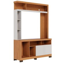 Estante Painel Para TV 50 Pol 136cm Efraim C04 Freijó Off White Matte - Lyam Decor