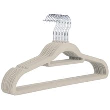 Kit 10 Unidades Cabide Slim de Veludo Bege