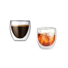 Copo Vidro Borossilicato 150ml Parede Dupla Mantem Calor 2un
