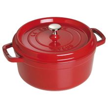 CAÇAROLA STAUB REDONDA EM FERRO FUNDIDO VERMELHO CEREJA 24CM 405098350