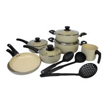 Jogo Panela 10 Peças Revestimento Ceramico Antiaderente Nude 10 Peças