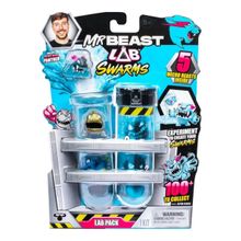 Tubo de Ensaio C/ 5 Mini Bonecos Swarms MrBeast Lab Sortidos