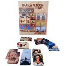 Jogo da Memória Educativo Pinturas e Pintores do Mundo de 10 pares em mdf
