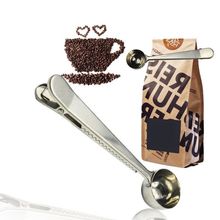 Colher de Café em Aço Inoxidável com Saco Walfos, Presilha de Vedação Colher Medidora de Chá