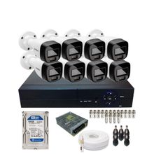 Kit Monitoramento 8 Câmeras Full Color Intelbras  DVR 8ch Alta Performance Com Hd Instalado