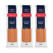 Kit 3X: Macarrão Spaghetti Integral Paganini 500g