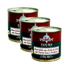 Kit 3X: Atum Sólido em Azeite/Tomate Seco/Azeitona Tours255g