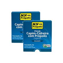 Kit 2X: Chá Capim Cidreira Própolis Organic10 Sachês MN Food