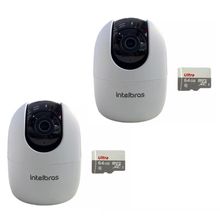 kit 2 Câmera Ip 360 Full Hd Im4 Mibo Intelbras + Sd 64gb Ultra