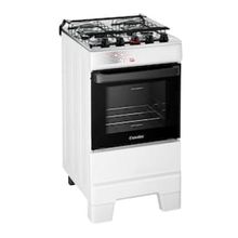 Fogão Esmaltec IDEAL Top T4IAB Branco 4 Bocas com Mesa de Inox e Acendimento Automático Forno 50L – Bivolt