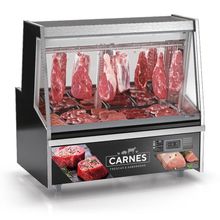 Balcão Frigorífico Premium Turino Com Depósito Gatp150ad Gelopar Expositor De Carnes Preto 220v