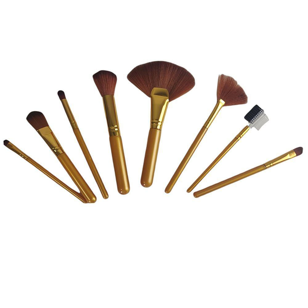 Pincel Kit 8 Peças Maquiagem Base Corretivo Sombra