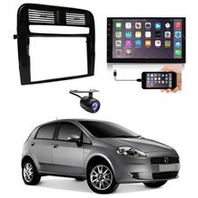 Central Multimídia 2 Din Mp5 Fiat Punto Câmera Moldura Tela Bp