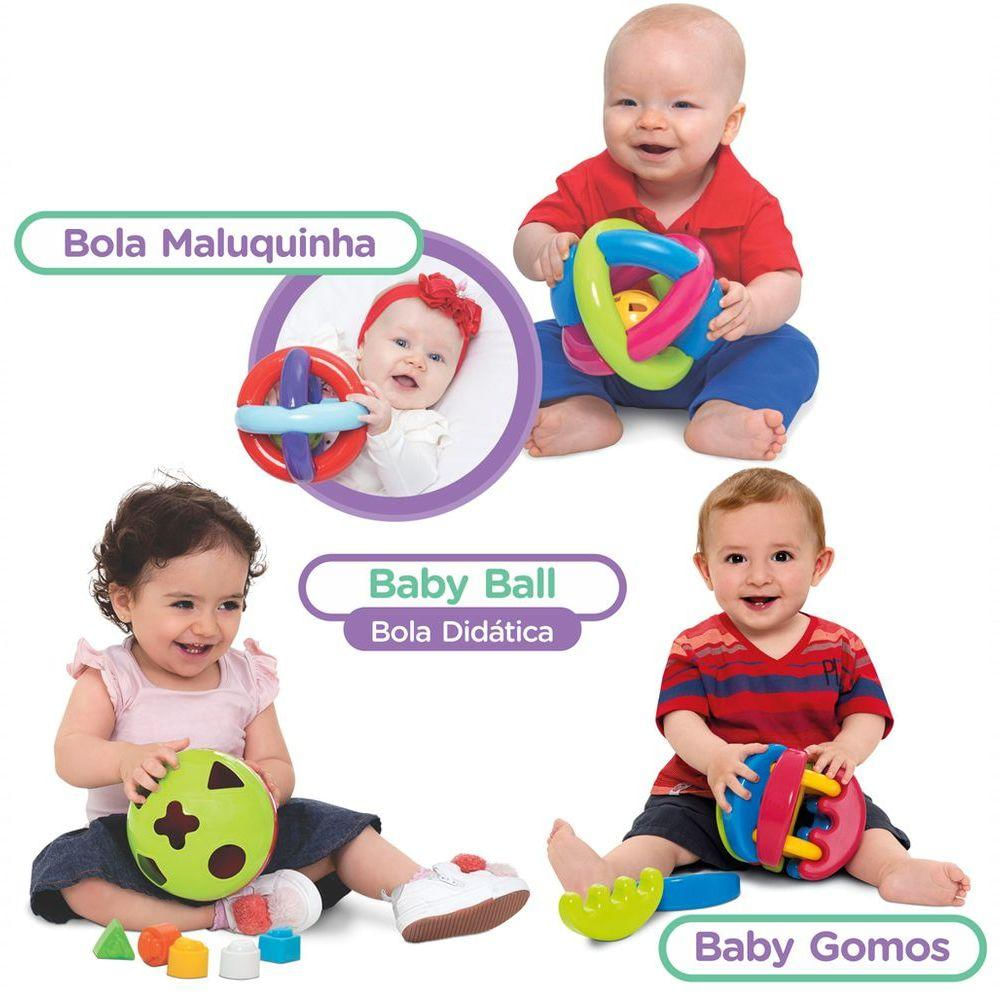 Encontraproduto.com.br - 3 Brinquedos para Bebês Bolas Didática Infantil e Educativo