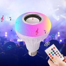 Lâmpada Led 12W E27 Rgb Colorida Com Caixa De Som