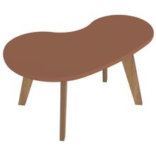 Mesa De Centro Orgânica Com Bordas Boleadas Terracota carvalho