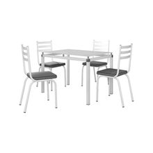 Conjunto De Mesa Malva 107Cm 4 Cadeiras 118 Tampo Em Vidro