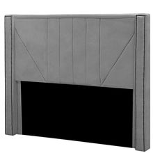 Cabeceira Casal Queen Estofada Para Cama Box Toronto Veludo Cor Cinza Claro