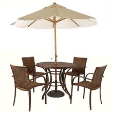 Combo 4 Cadeiras Fibra  Argila E Mesa  Marrom  Bege