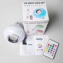 Lâmpada Led 12W E27 Rgb Colorida Com Caixa De Som