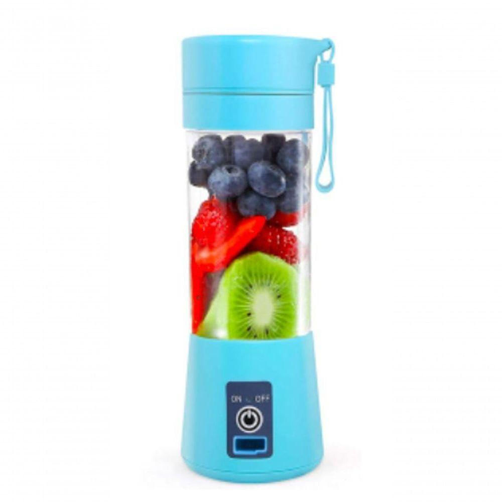 Mini Liquidificador Portátil Recarregável 6 Lâminas Azul