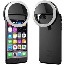 Iluminador Circular Led Celular/Smartphone Selfie Ring Light (Preto)