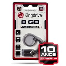 Pen Drive 8gb 2.0 Com Chaveiro Metal Kingdrive Com Garantia