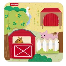 Tabuleiro Animaizinhos da Fazenda de Madeira Fisher Price