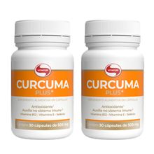 Kit 2X: Cúrcuma Plus 500mg Vitafor 30 Cápsulas