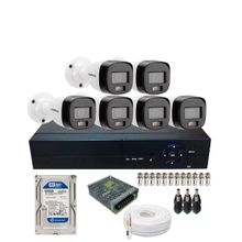 Kit 6 Câmeras de Segurança Intelbras VHD 3220 B Full Color com Áudio Dvr 8 Canais Incluso Hd de 500gb