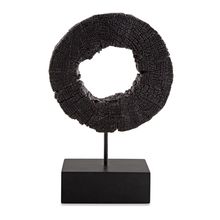 Escultura Decorativa "Circulo" Em Poliresina Preto 43,5x10 Cm  - D'Rossi