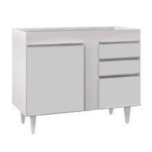 Balcão de Cozinha Lavanderia Sem Tampo 02 Gavetas Bia Branco 100 Cm - D'Rossi