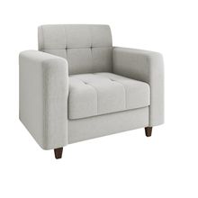 Poltrona Arezzo Linho Cinza A05 Pés Chanfrado Tabaco - D'Rossi