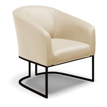 Poltrona Decorativa Industrial Preto Stella Sintético Bege D03 - DRossi