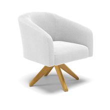 Poltrona Decorativa Giratória MA30 Kit Stella Bouclê Off White D03 - D'Rossi