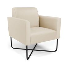 Poltrona Base X Industrial Preto Marisa Corino Bege D03 - D'Rossi