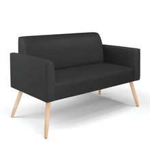 Sofá Namoradeira Pés Palito Natural Marisa Corino Preto D03 - D'Rossi