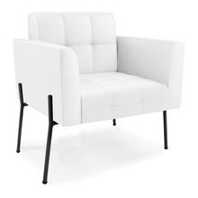 Poltrona Pé de Ferro Preto para Sala Elisa Corino Branco D03 - D'Rossi