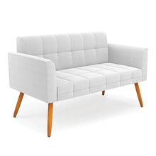 Namoradeira 2 Lugares Pé Palito Castanho Elisa Bouclê Off White D03 - D'Rossi
