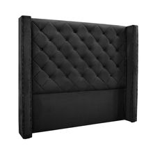 Cabeceira Cama Box Casal 140 cm Vicenza Veludo Preto S04 - D'Rossi