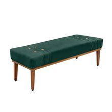 Divã Recamier Retrô Base Madeira para Quarto Gênova 140cm Veludo Verde S04 - D'Rossi