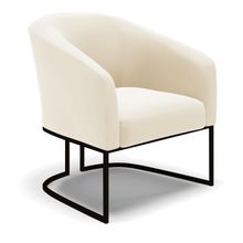 Poltrona Stella Veludo Base Metálica Industrial Preto - D'Rossi