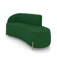 Sofá 3 Lugares Orgânico 180cm Pé Dourado Morgan Suede Verde D03 - D'Rossi