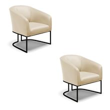 Cadeira Sala de Jantar Industrial Preto kit 2 Stella Sintético D03 - D'Rossi