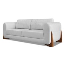 Sofá 3 Lugares Base de Madeira Clarissa 250 cm Linho Grigio S04 - D'Rossi