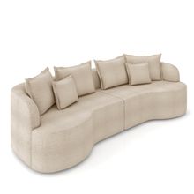 Sofá 3 Lugares Orgânico Living 210cm Mersa Bouclê Creme K01 - D'Rossi